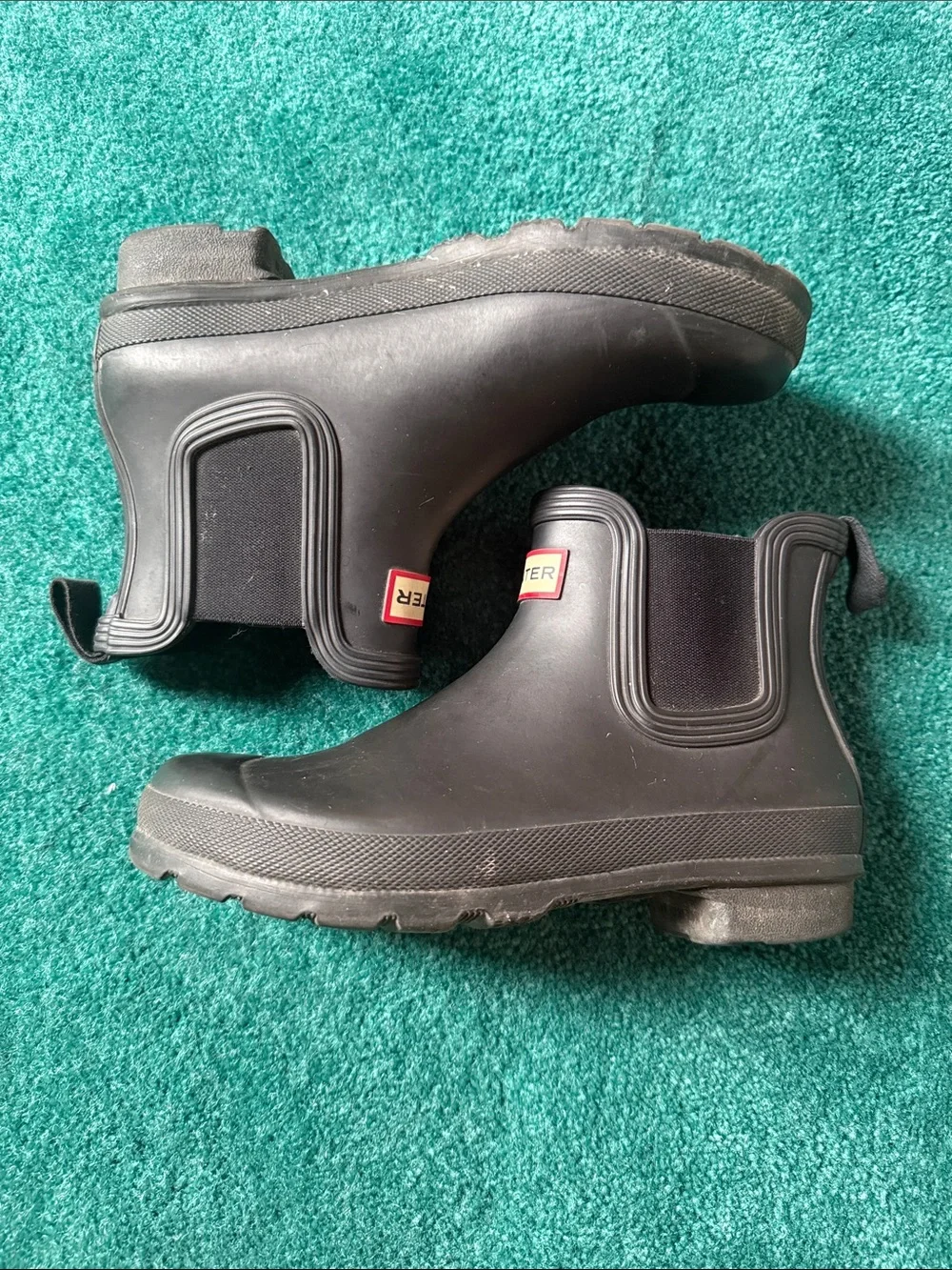 Hunter Black Chelsea Short Rain Boots Sz y